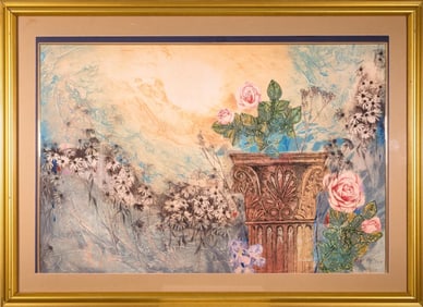 Mikulas Kravjansky Inspirational Flowers Signed Mixed Media on Paper 39/50 F
