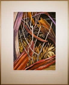 Catherine Kernan Sticks #1 Signed Contemporary Abstract Screenprint 12/55 Framed