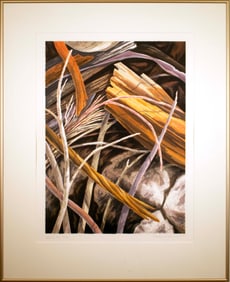 Catherine Kernan Sticks #2 Signed Contemporary Abstract Screenprint 15/61 Framed