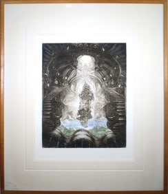 Barbara Rosiak Statek Ariadny Signed Aquatint Etching on Paper 20/30 Framed 1980