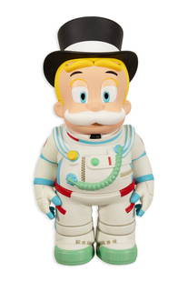 Alec Monopoly Rags to Richie Astronaut Contemporary Painted Cast Vinyl Sculpture 2022/23: A contemporary sculpture titled “Rags to Richie Astronaut” produced by Alec Monopoly. Made of painted cast vinyl. Copyright 2022. Original Certificate of Authenticity dated 2023. Open edition.