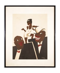 Paul Colin La Revue Negre Josephine Baker Signed Art Deco Poster 136/150 Framed 1925