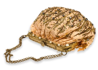Lillian Gish’s Personal Collection Vintage Beaded Silk Evening Purse Old Hollywood Glamour