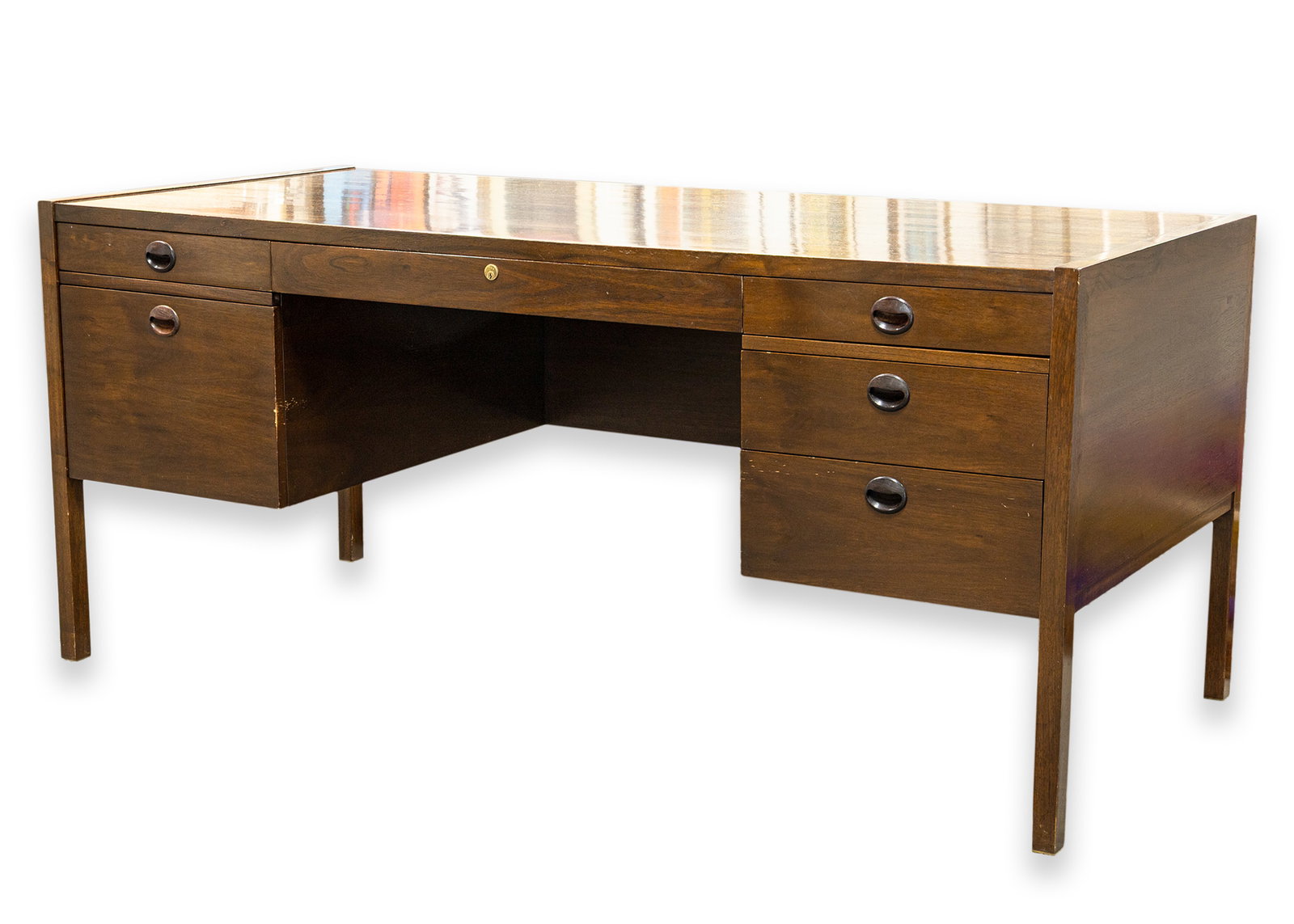 Edward Wormley for Dunbar Executive Desk 1950s Walnut Wood Modern Furniture (1 of 11)
