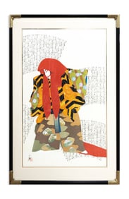 Hisashi Otsuka Red Lion Signed Contemporary Japanese Samurai Print 24/300 2000s