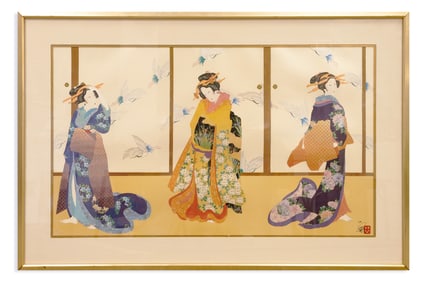 Hisashi Otsuka Three Graces of Ukiyo-E Signed Contemporary Japanese Print 146/300 2000s