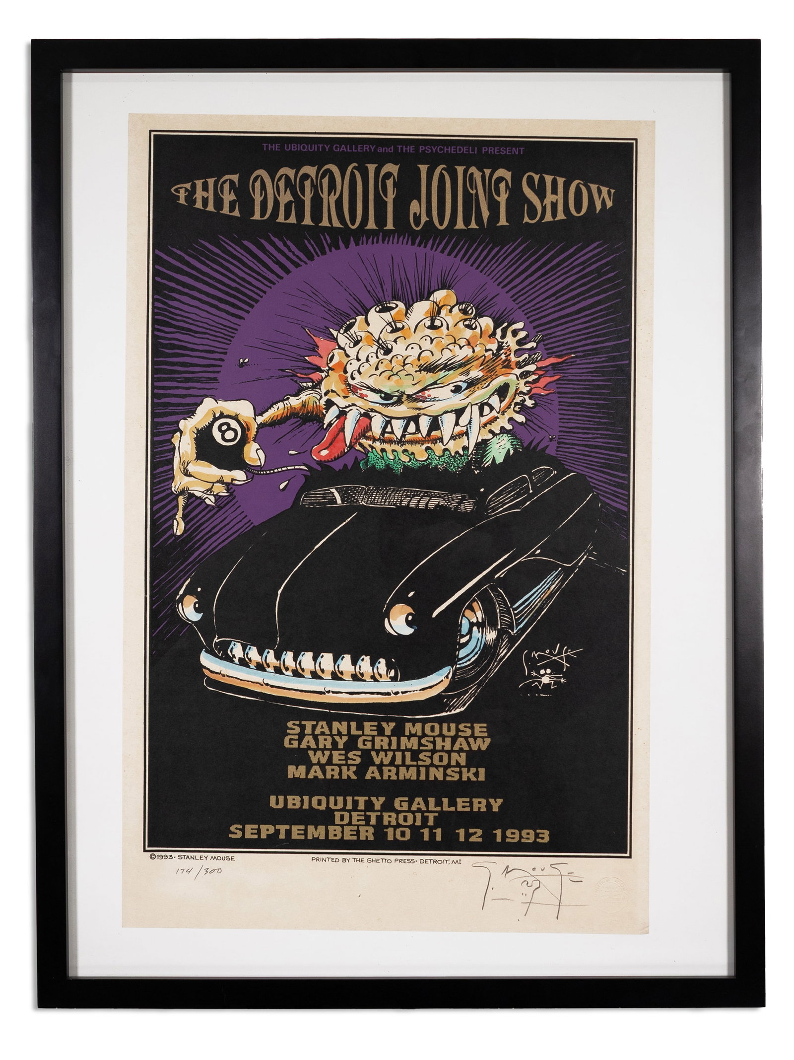 Stanely Mouse Singed The Detroit Joint Show Vintage Lithographic Exhibition Poster 1993 (1 of 8)