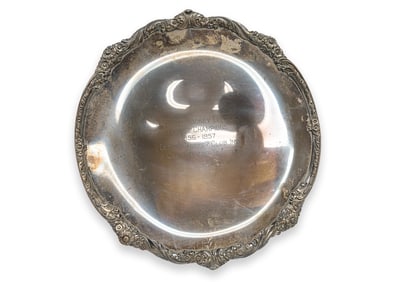 Detroit Red Wings 1956-57 NHL Champions Silverplate Platter Carl Mattson Trainer Hockey Trophy