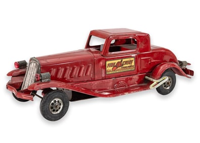 Girard Model Works Fire Chief Antique Windup Clockwork Tinplate Toy Car New York 1925