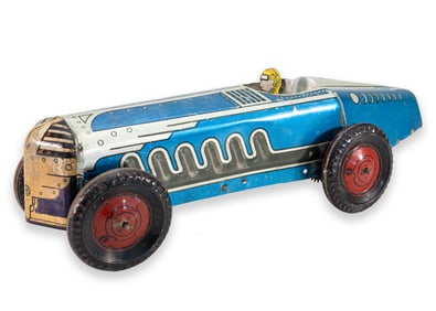 Louis Marx & Company Mechanical Speed Racer Antique Windup Tinplate Toy New York 1930