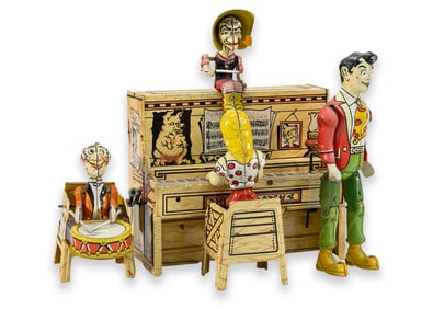 Unique Art Manufacturing Co. Inc. L’il Abner & His Dogpatch Band Tinplate Windup Antique Toy