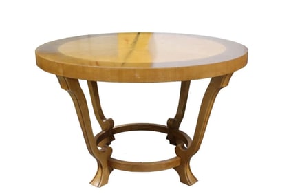 Vintage Traditional Antique Baker Wood Round Foyer Side End Table