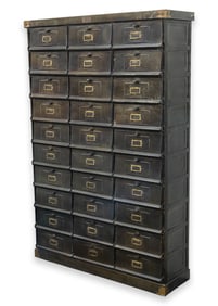 Antique 1920s Industrial French Steel Cabinet by Strafor of Strasbourg