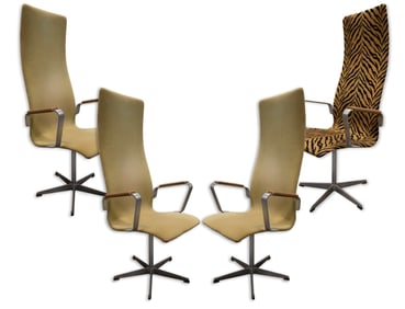 Arne Jacobsen for Fritz Hansen Set Of 4 High-Back Dining Chairs 1960s