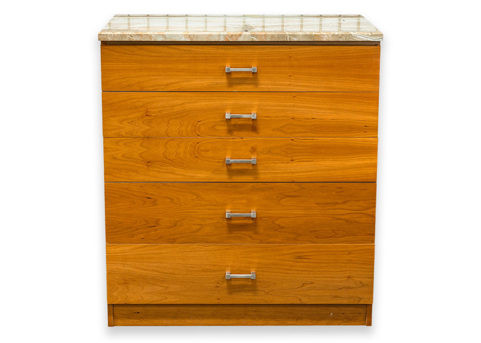 Modern Highboy Dresser 1960s Wood, Chrome, & Marble Top Knoll Style Furniture (1 of 6)