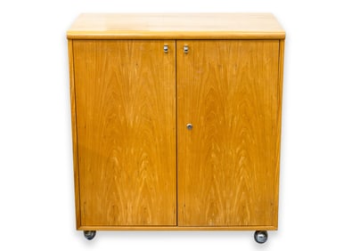 Jack Cartwright for Founders Pecan Wood Dry Bar Cart Mid Century Modern