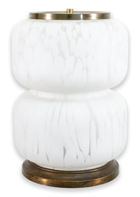 Carlo Nasson Style Murano Glass Bubble Lamp with Brass Postmodern Italian Lighting