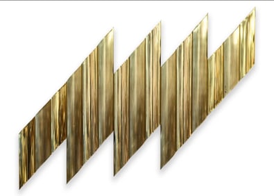 Curtis Jere Signed Torrent Vintage Modernist Abstract Brass Wall Sculpture 1985