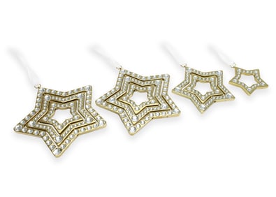 Swarovski Holiday Magic Star Set of 4 Crystal Ornaments Christmas Collectables