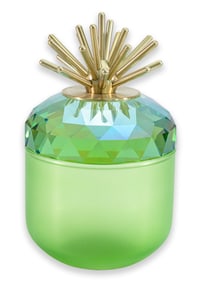 Swarovski Garden Tales Green Lidded Jar Contemporary Crystal Glass Collectables