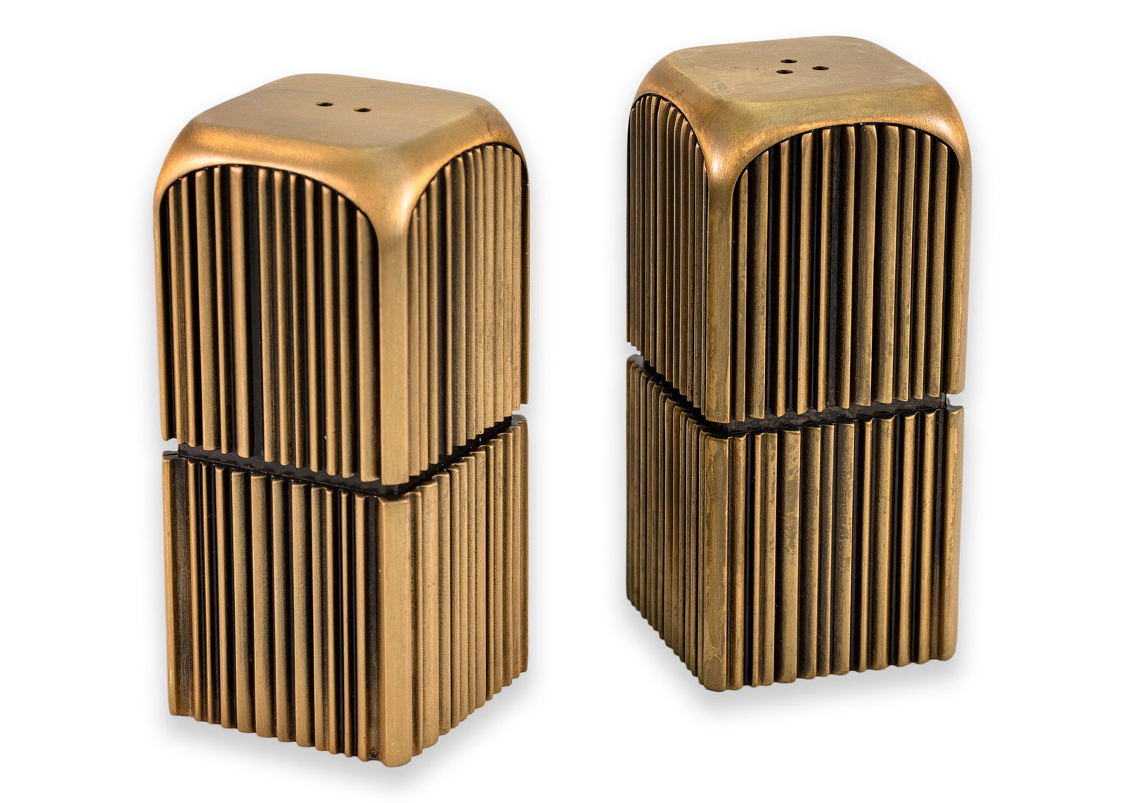 L’Objet Brutalist Salt & Pepper Shakers Contemporary Fine Dining Accessories (1 of 5)