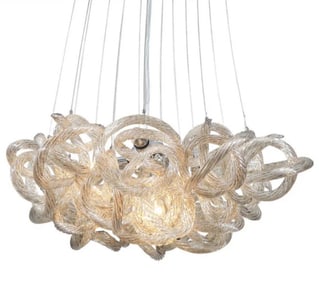 CH-2416-5CH Small Infinity Chandelier by Viz Art Glass Like New Open Box Champagne Color
