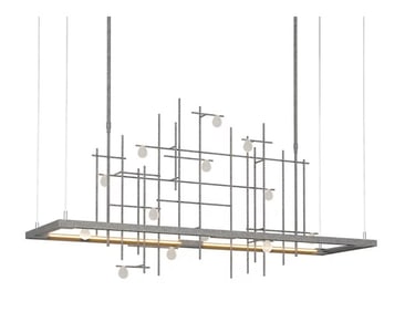 Spring LED Linear Suspension Chandelier Fixture by David Kitts for Hubbardton Forge