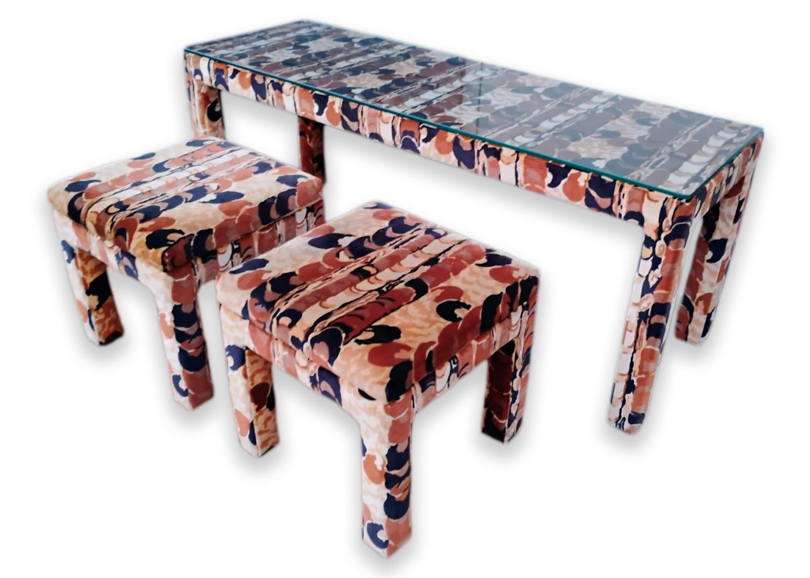 Jack Lenor Larsen, Style - Fabric Console Table with Stools, Modern Textiles, c. 1960 (1 of 5)