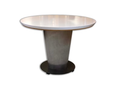 Contemporary Modern Metal and Laminate Pedestal Dinette Table, c. 2000s