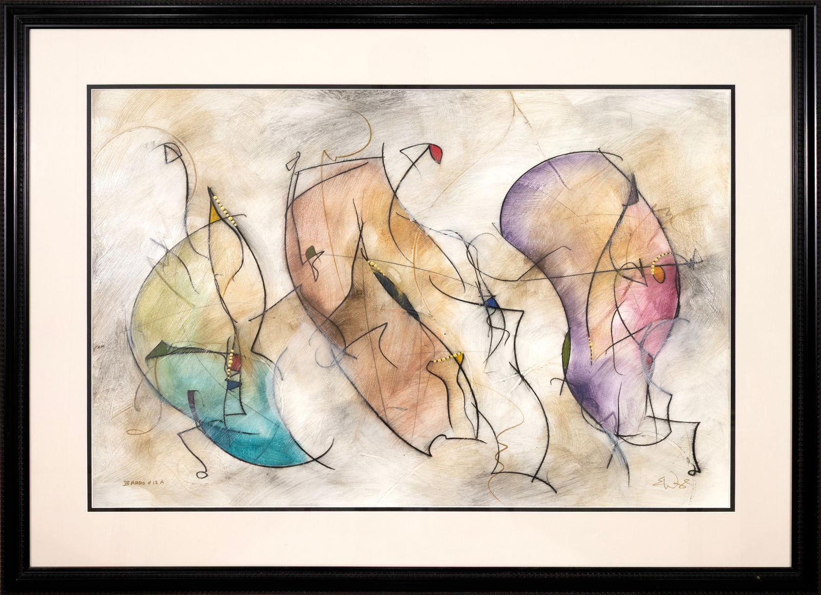 Eric Waugh - Barro #12A, c. 1990 Signed Mixed Media on Paper Contemporary Abstraction (1 of 9)