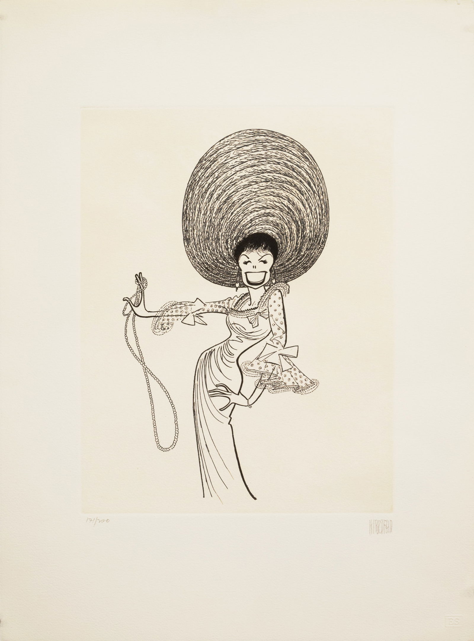 Al Hirschfeld - Lena Horne, 1982 Signed Lithograph on Paper 171/200 Americana Caricature (1 of 5)
