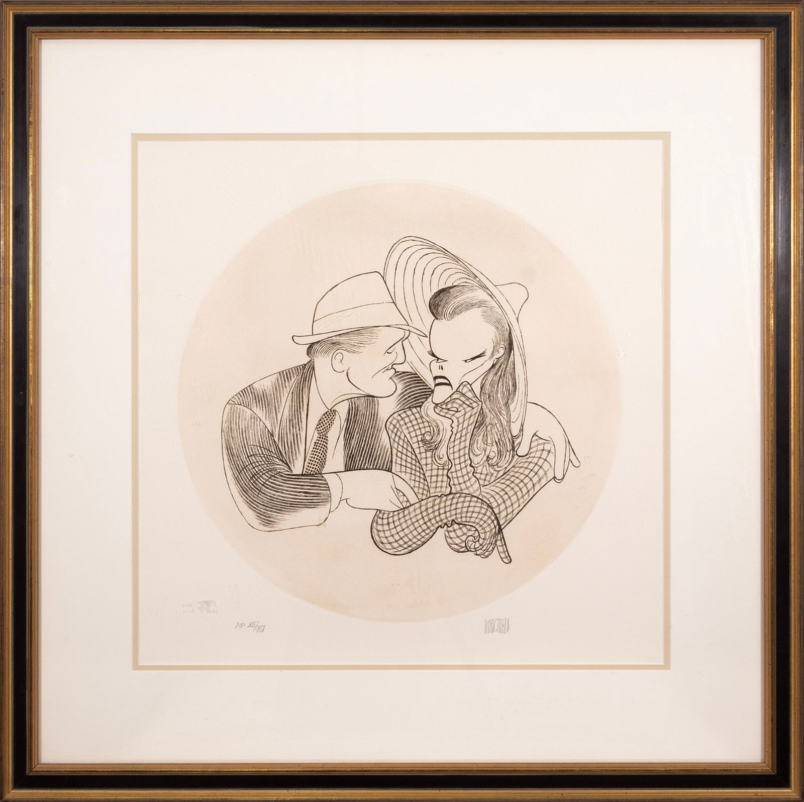 Al Hirschfeld - Spencer Tracy and Katharine Hepburn, 1984 Signed Lithograph on Paper XII/XV (1 of 5)