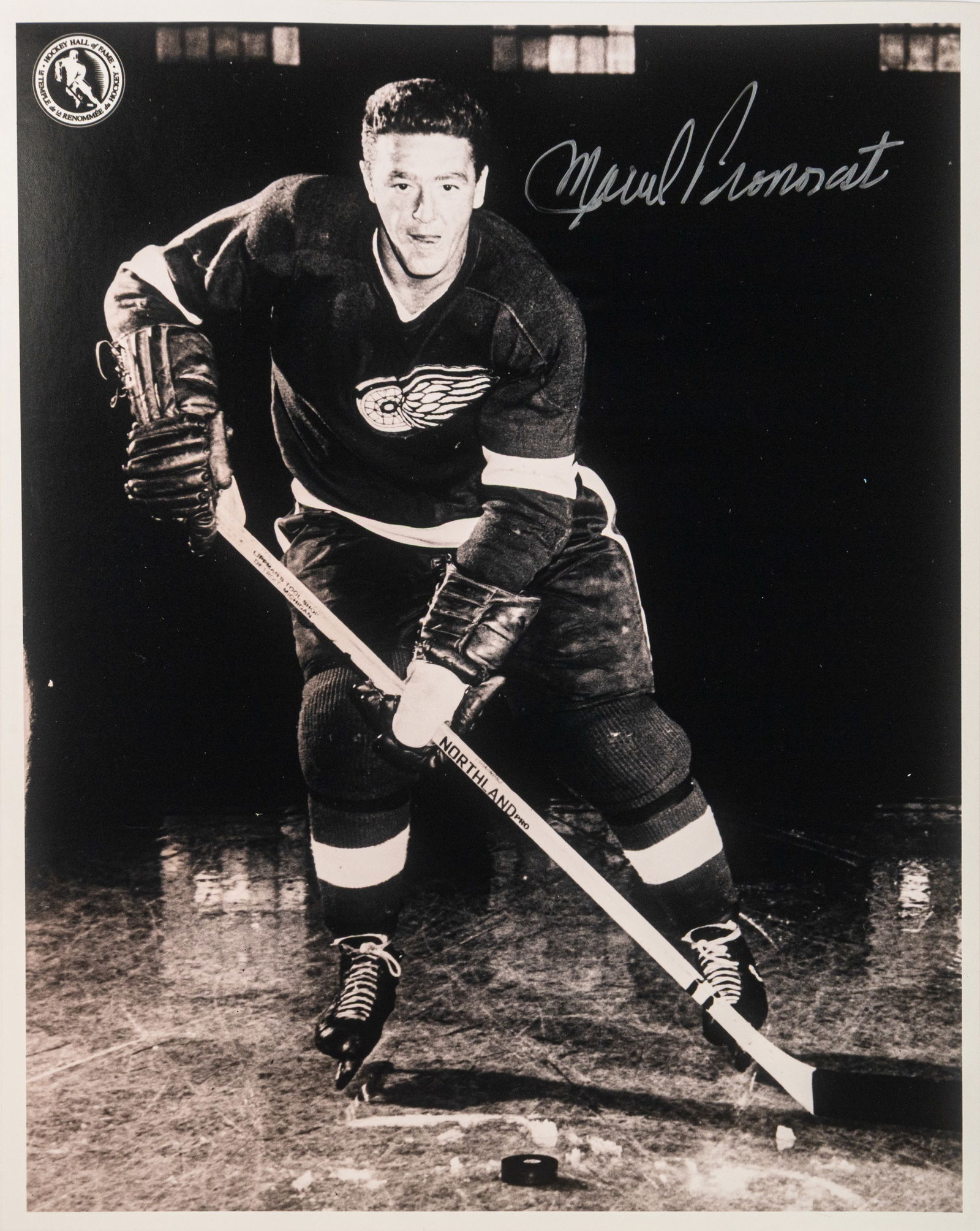 MARCEL PRONOVOST Autographed/Signed Original HOF 1978 8x10 Red Wings Photo Beckett BAS (1 of 3)