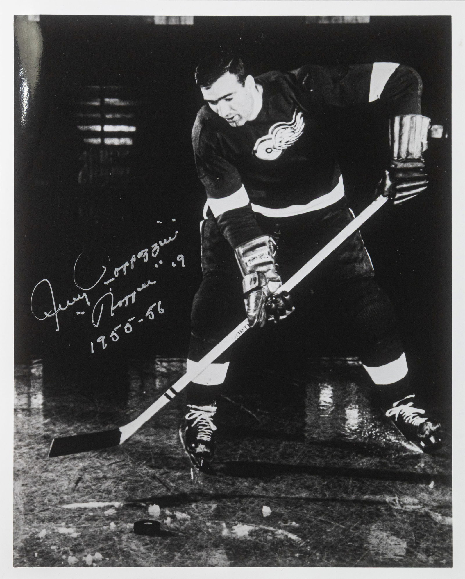 JERRY TOPPAZZINI Autographed/Inscribed Topper Original 1955 8x10 Red Wings Photo Beckett BAS (1 of 3)