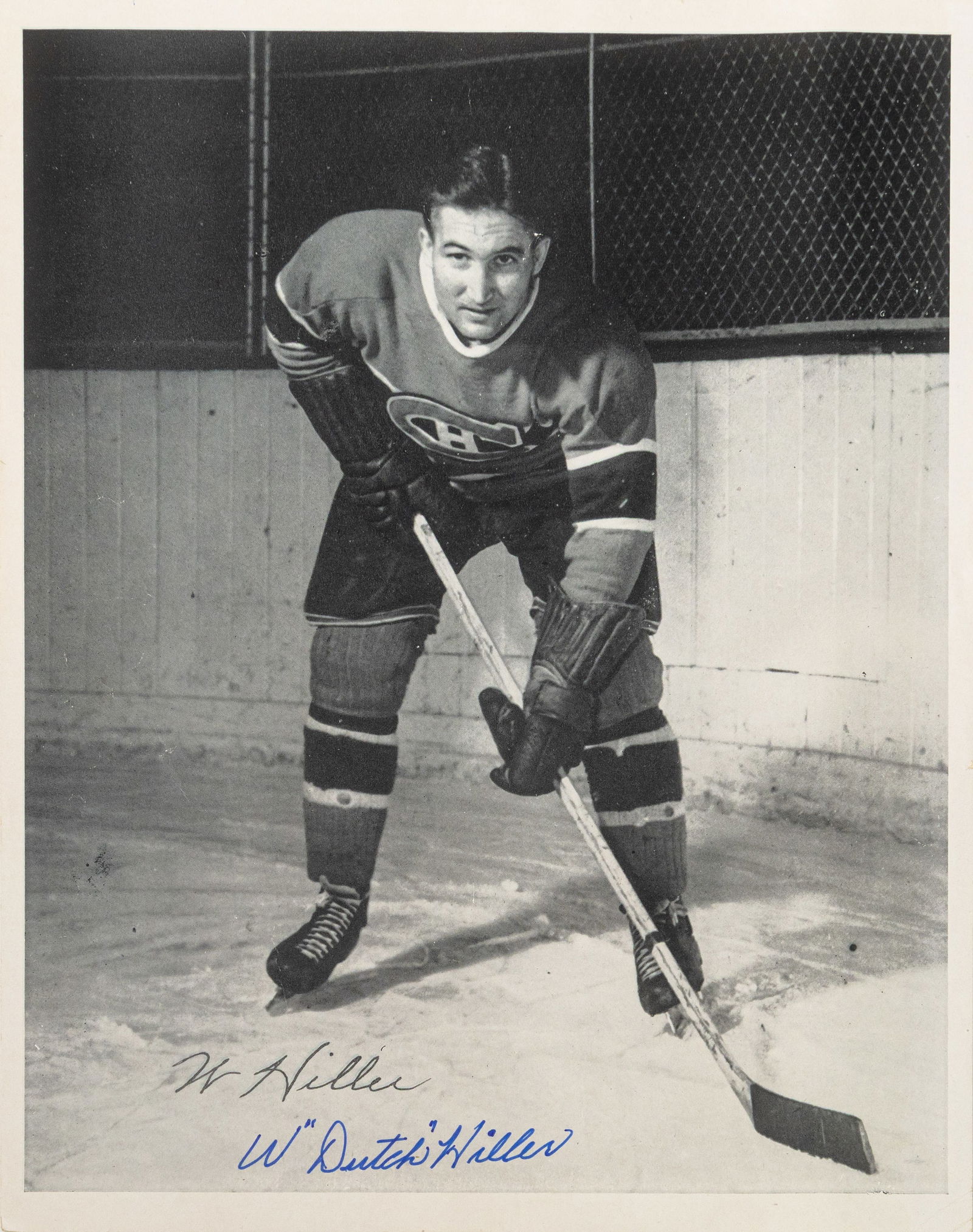 DUTCH HILLER Autographed/Signed Original 1944-45 8x10 Canadiens Photo Beckett BAS (1 of 3)