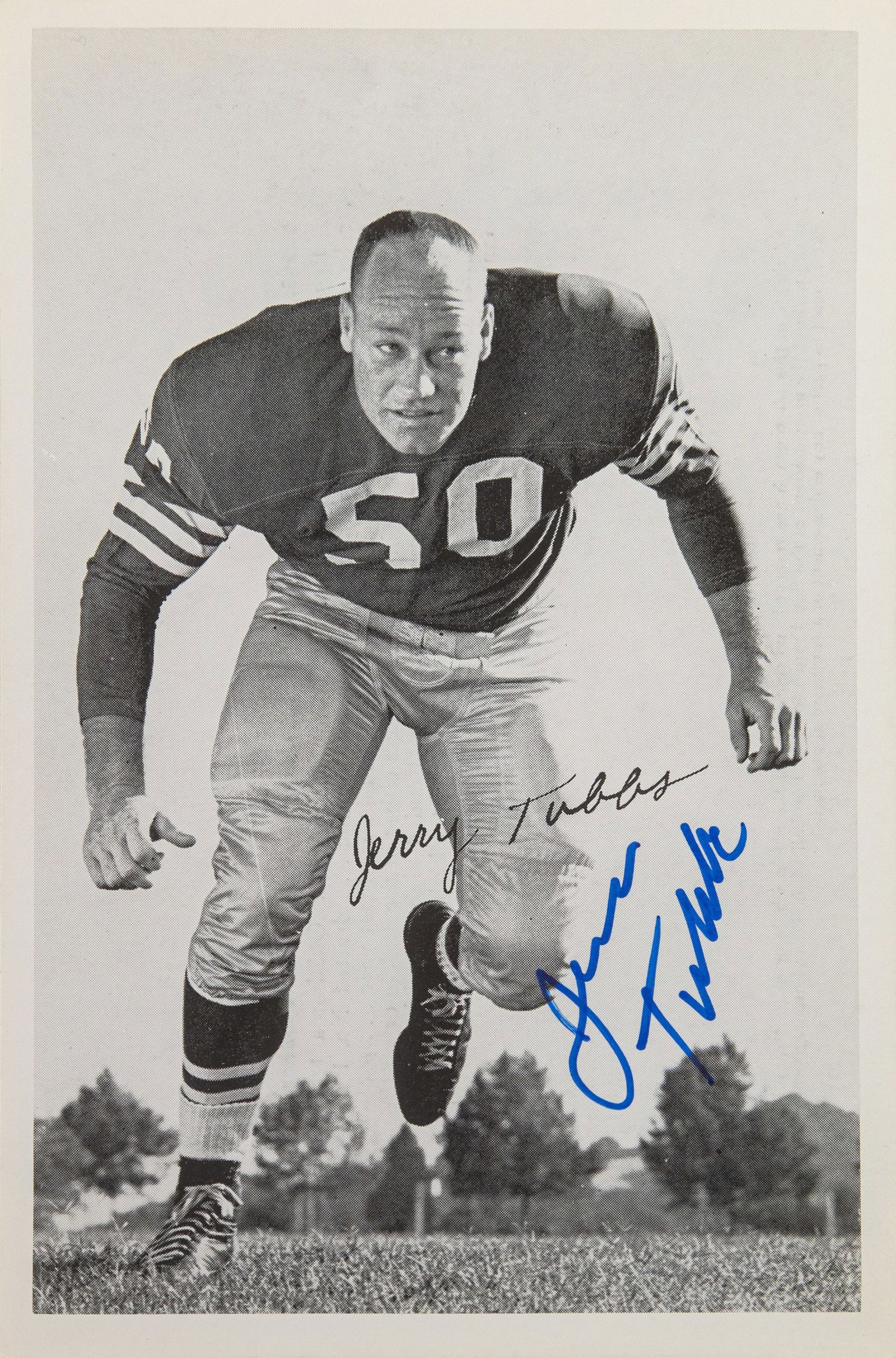 1959 Official San Francisco 49ers JERRY TUBBS Autographed 4x6 Original Photograph Beckett COA: Vintage 1959 Officially Licensed San Francisco 49ers Jerry Tubbs signed 4x6 original black & white Photograph THIS IS NOT A REPRINT! This is an original 1950s limited NFL/49ers Licensed player photo,