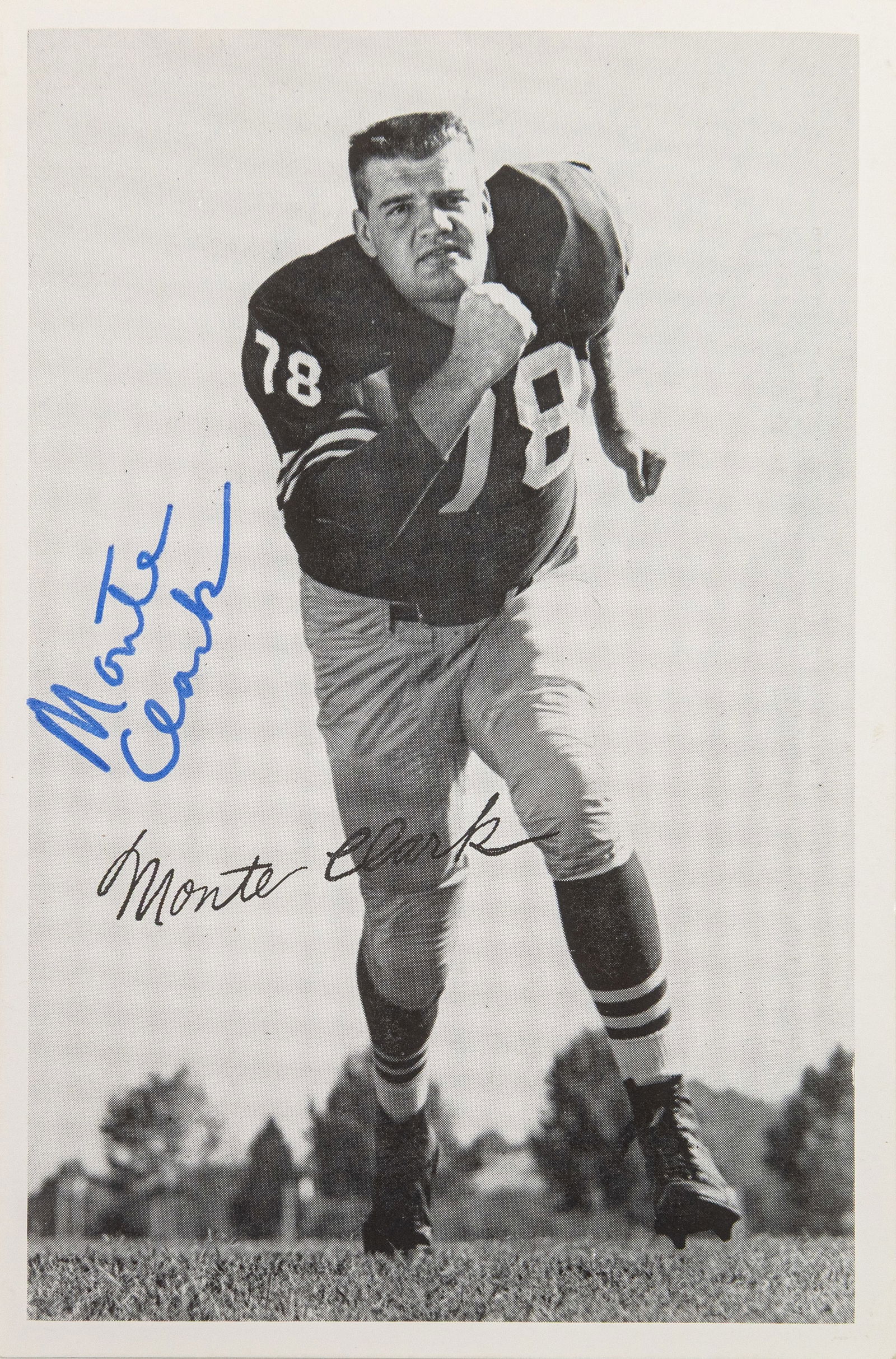 1959 Official San Francisco 49ers MONTE CLARKE Autographed 4x6 Original Photograph Beckett COA HOF (1 of 3)