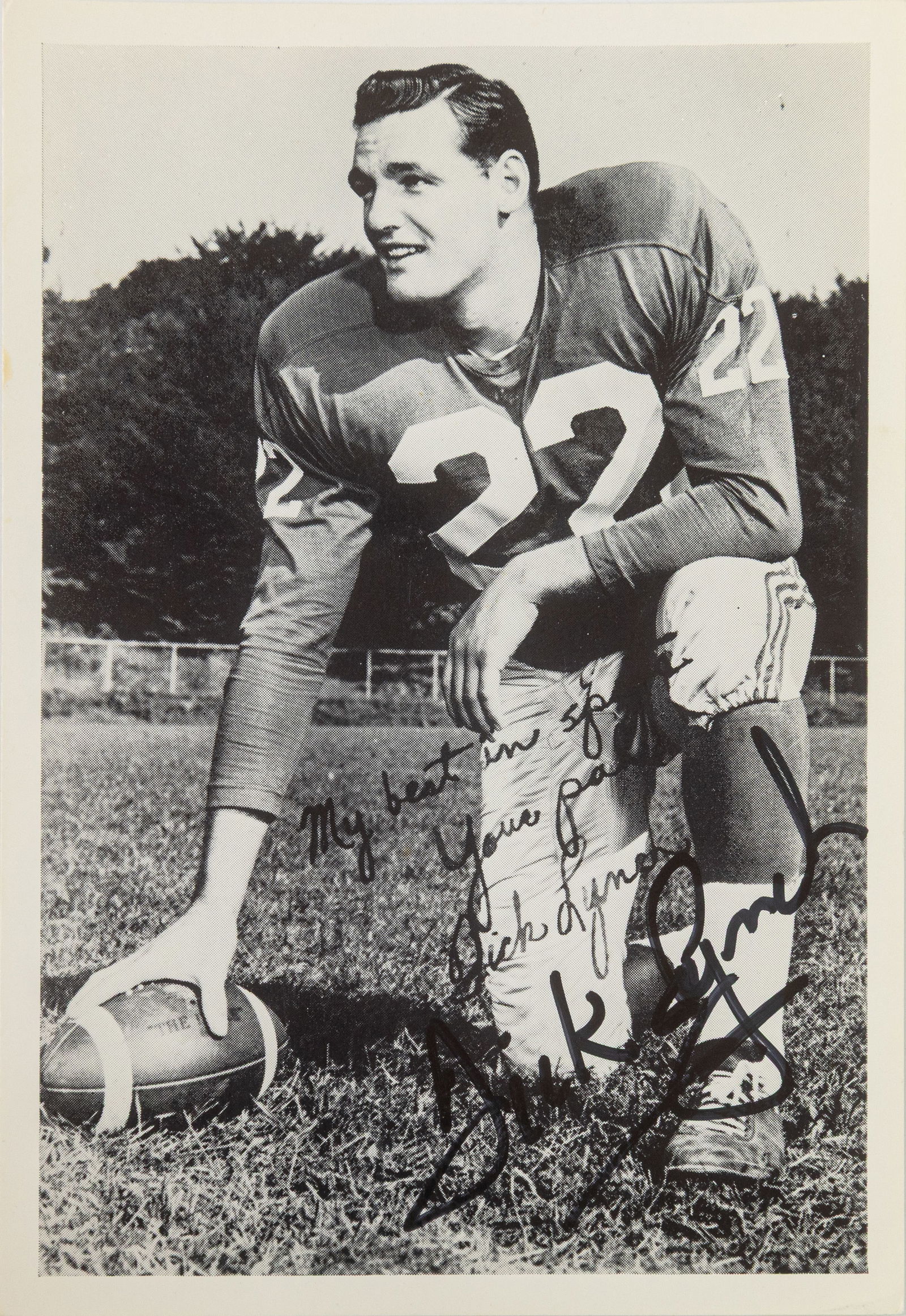 1960s DICK LYNCH 4x5 Autographed/Signed Original Photograph Beckett COA HOF New York Giants (1 of 3)