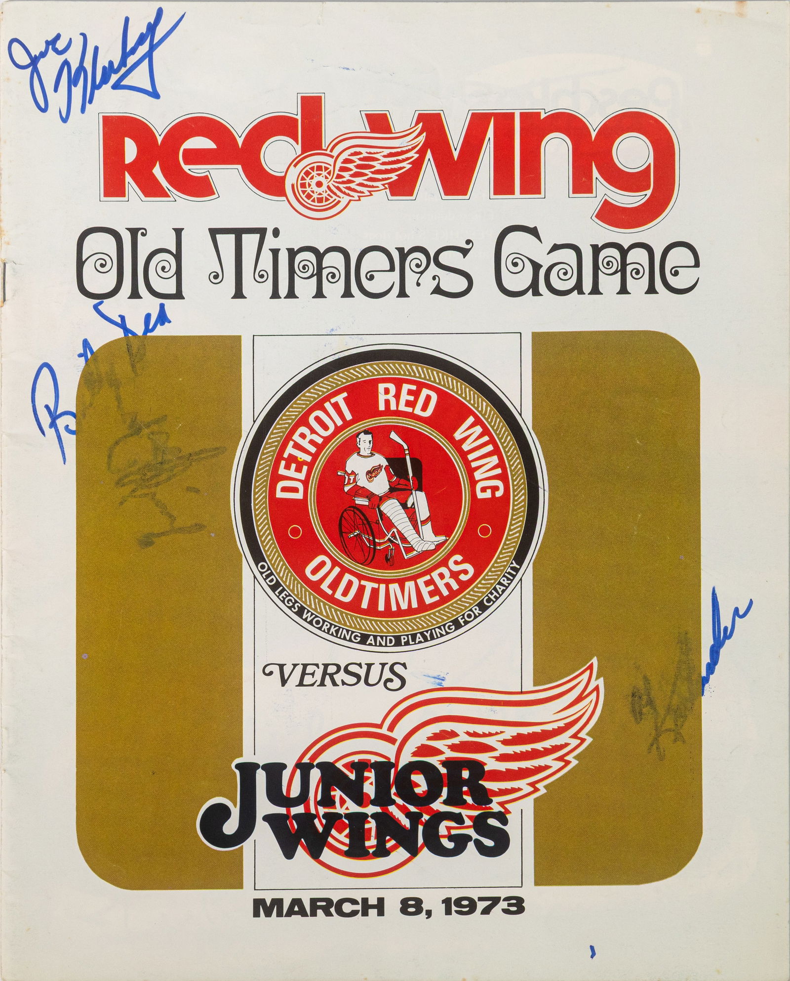 Vintage Detroit Red Wings Old Timers Team/Multi-Signed HOWE LINDSAY ABEL 25 Autos Beckett BAS (1 of 6)