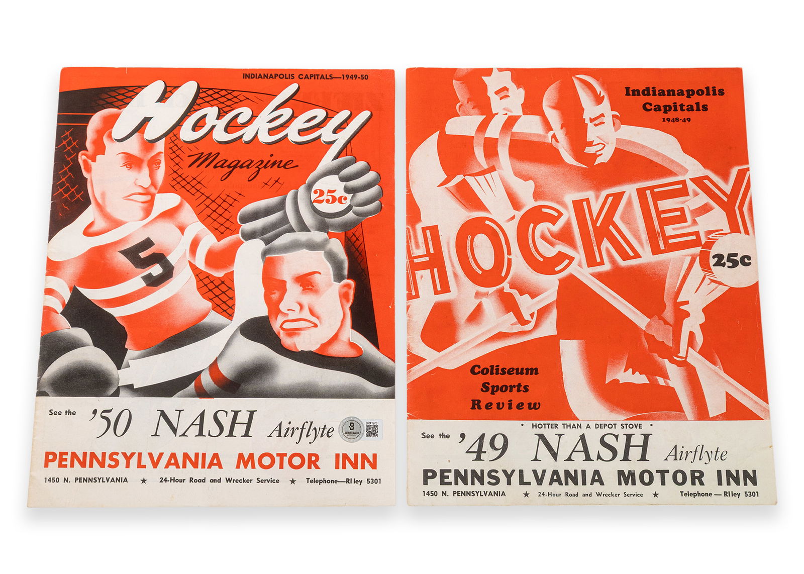 2 LOT 1949-50 Indianapolis Capitols Autographed Nelson Podolsky Vintage Program Beckett BAS COA (1 of 6)