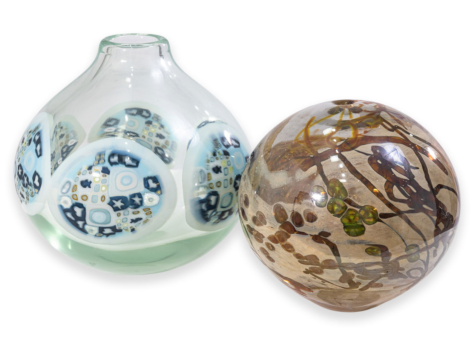 Richard Ritter Pair of Objects c. 1970s Modernist Hand Blown Art Glass (1 of 8)