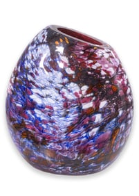 Vintage Handblown Purple Multicolored Art Glass Vase Signed