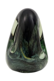 Vintage Hand-Blown Glass Paperweight c. 1980s Signed B. White