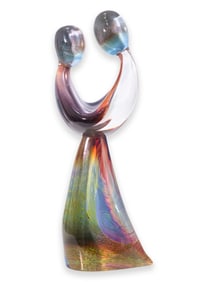 Dino Rosin Maternity Signed Colorful Italian Murano Art Glass Table Sculpture