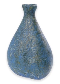 Marcello Fantoni Vase c. 1950s Signed Modernist Textured Volcanic Glazed Ceramic Italy