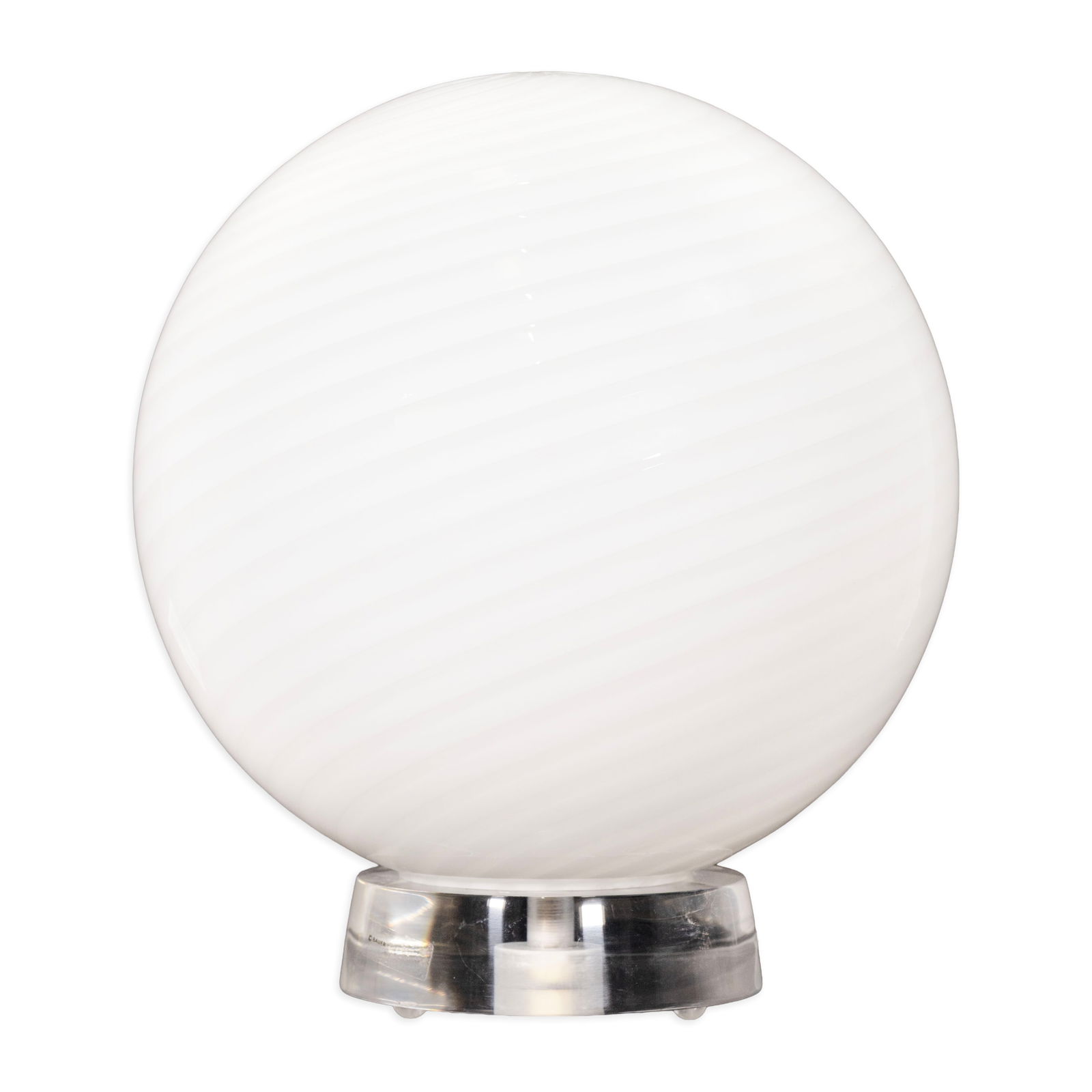 Vetri Murano Orb Lamp c. 1970s Glass with Lucite Base Modernist Space Age Design (1 of 6)