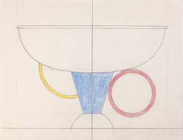 Marco Zanini Original Sketch (Regolus) 1983 Signed Graphite & Colored Crayon on Paper