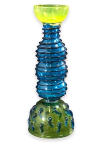 Ettore Sottsass for Memphis Milano Alioth 1983 Signed Glass Sculpture Postmodern Design