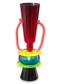 Ettore Sottsass for Memphis Sirio 1982 Signed Glass Sculpture Postmodern Design