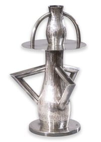 Ettore Sottsass for Memphis Milano Alaska 1981 Silver-Plated Brass Vase Postmodern Design